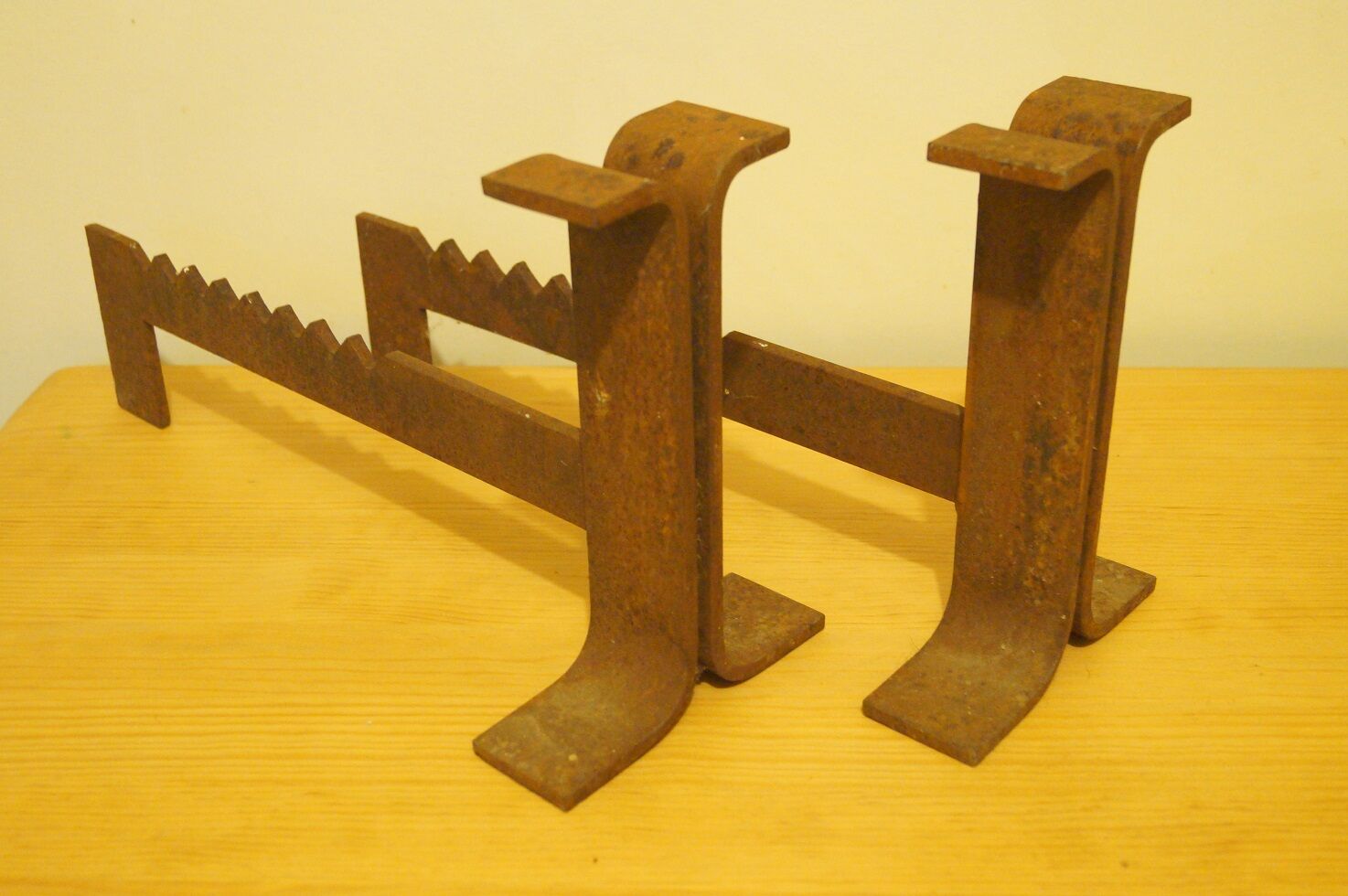 Pair of chenets modernist design 1960