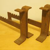 Pair of chenets modernist design 1960