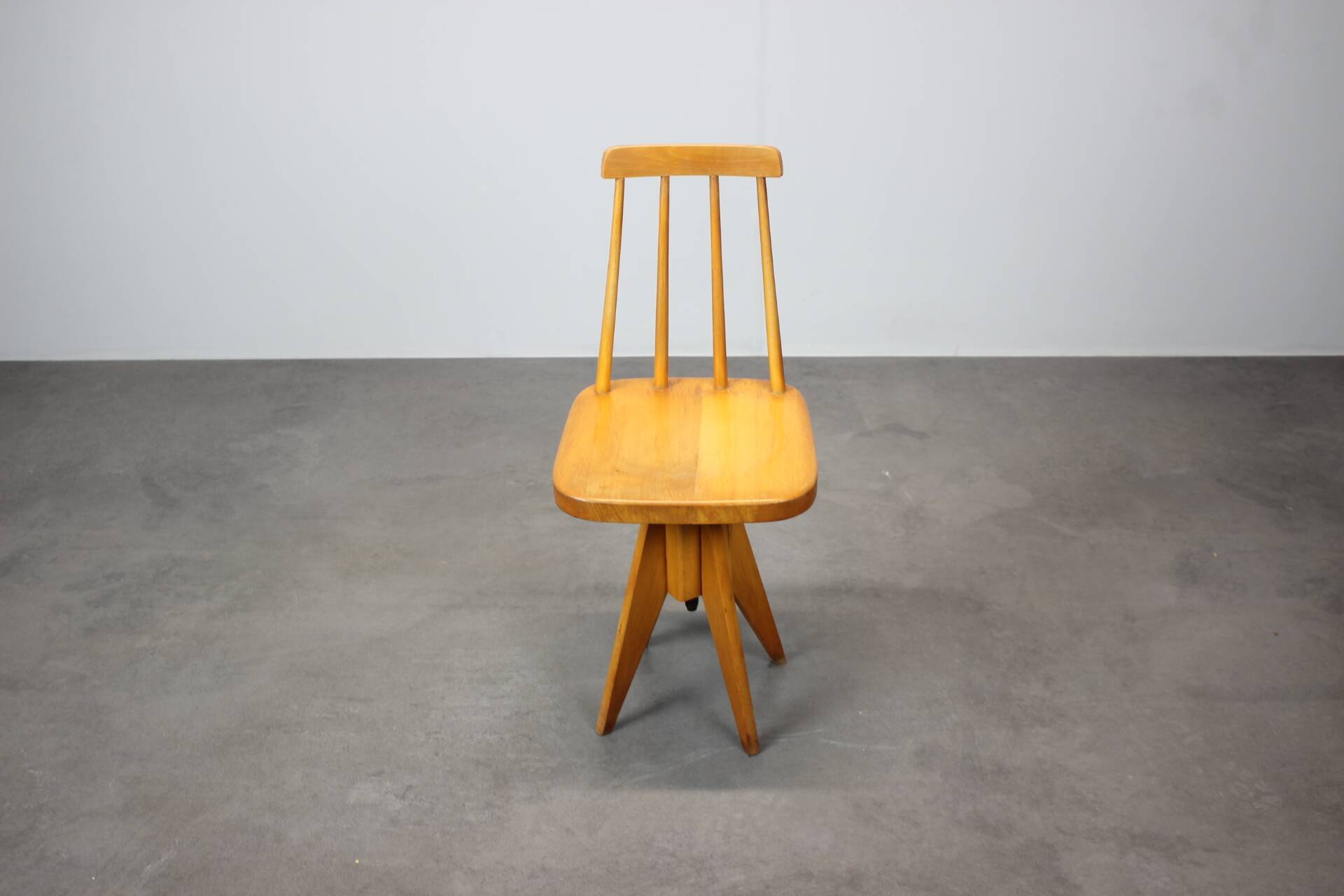 Adjustable-height beechwood chair from the 1970s, Czechoslovakia