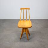 Adjustable-height beechwood chair from the 1970s, Czechoslovakia