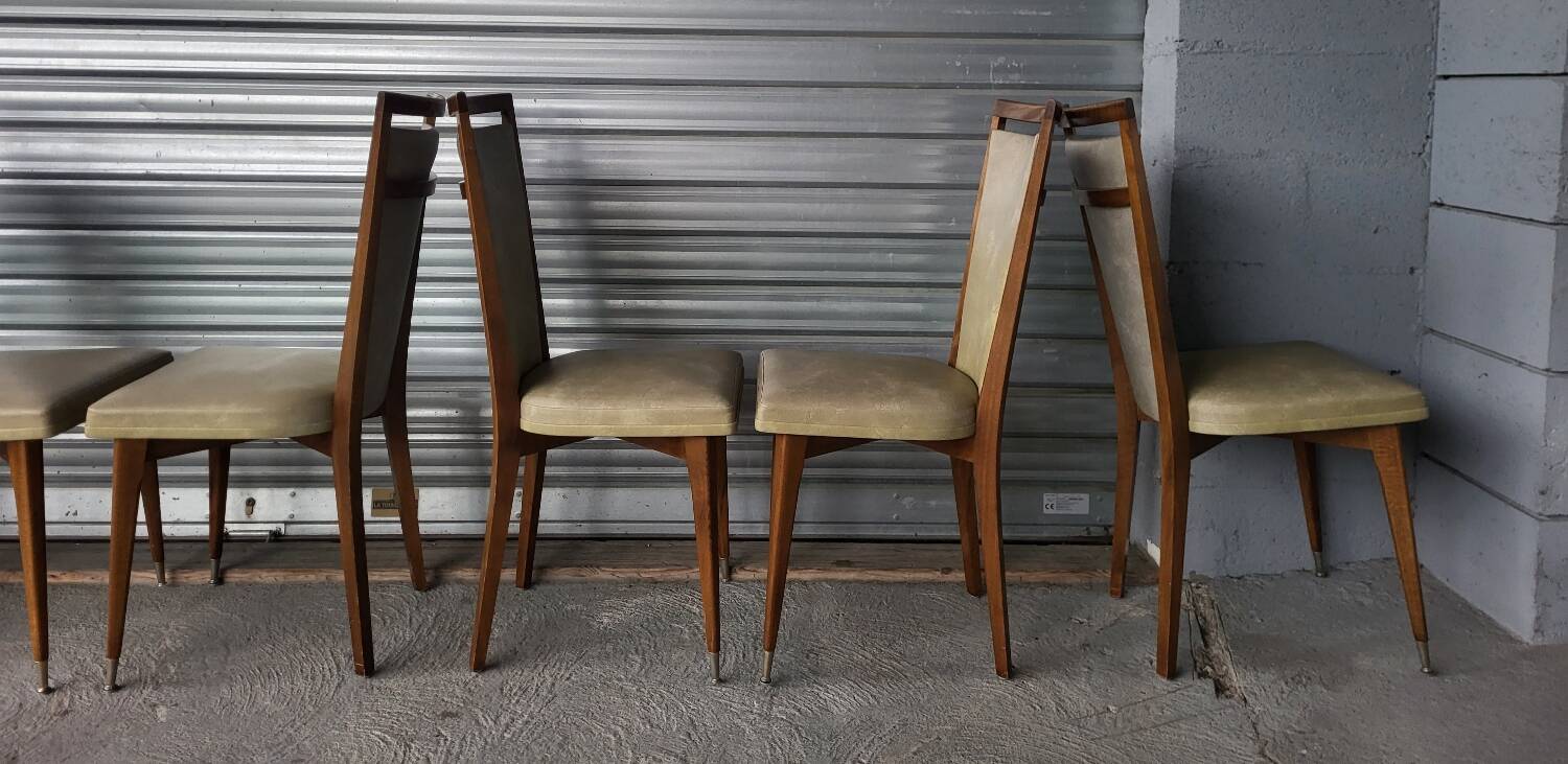 Série suite de 8 chaises Vintage circa 1960
