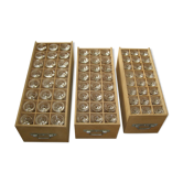 Service of 72 glasses on foot "ARCOROC" Normandy model with wooden transport crates