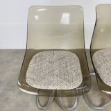 4 chairs by Michel Charron, 1970, plexiglass and aluminum