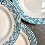 6 Salins dessert plates, iron earth, "Directoire" service