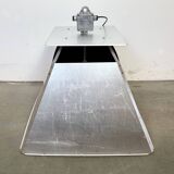 Large Silver Industrial Factory Pebdant Lamp, 1970s