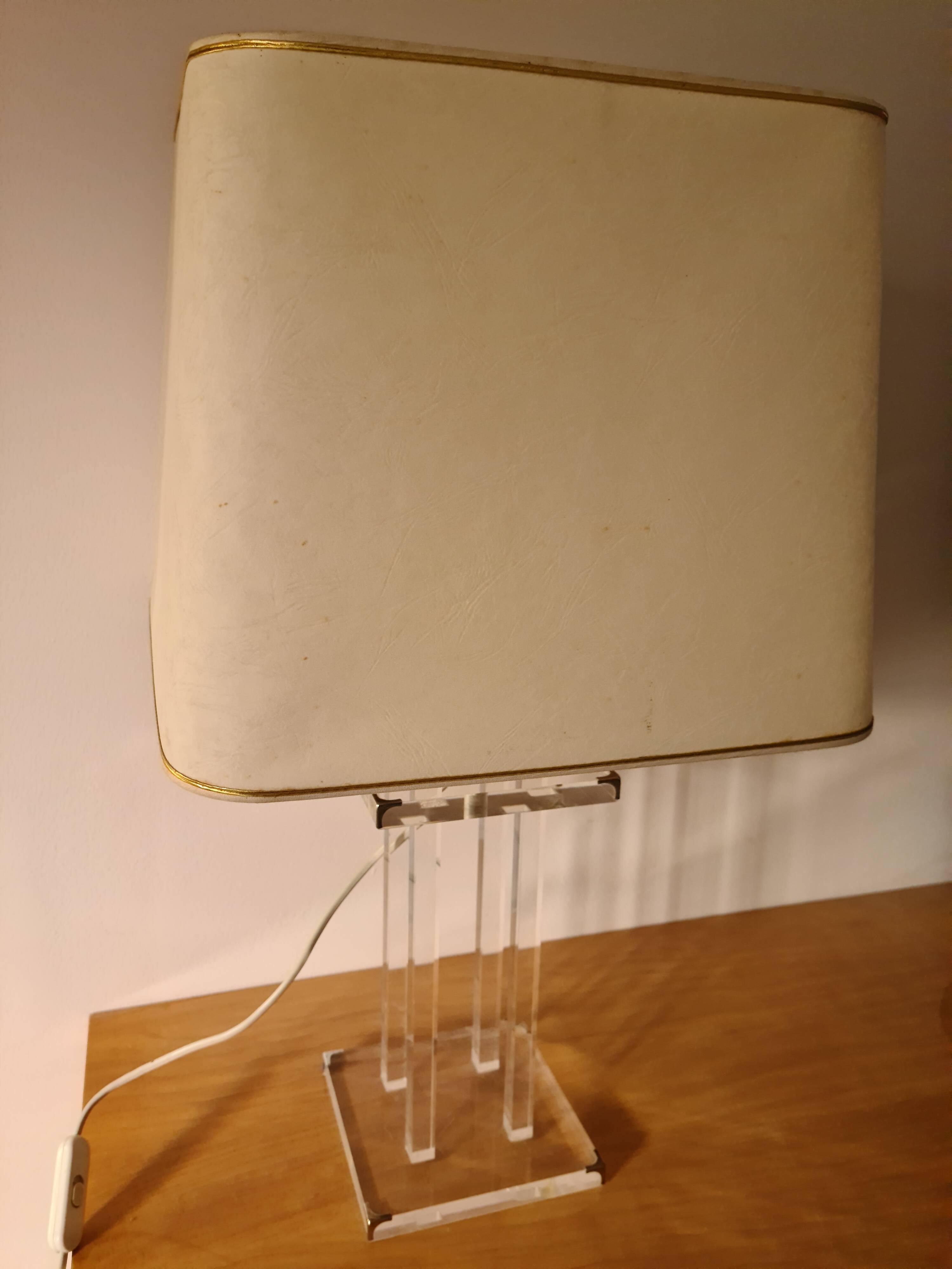 70's plexiglass lamp by David Lange