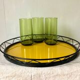 Yellow glass tray 1960 Plastofix