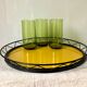 Plateau verre jaune 1960Plastofix