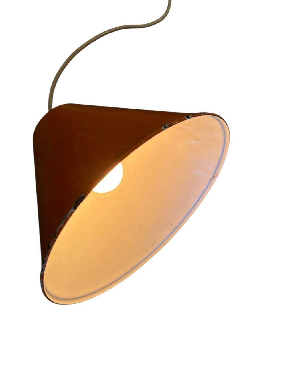 Vintage orange metal pendant light