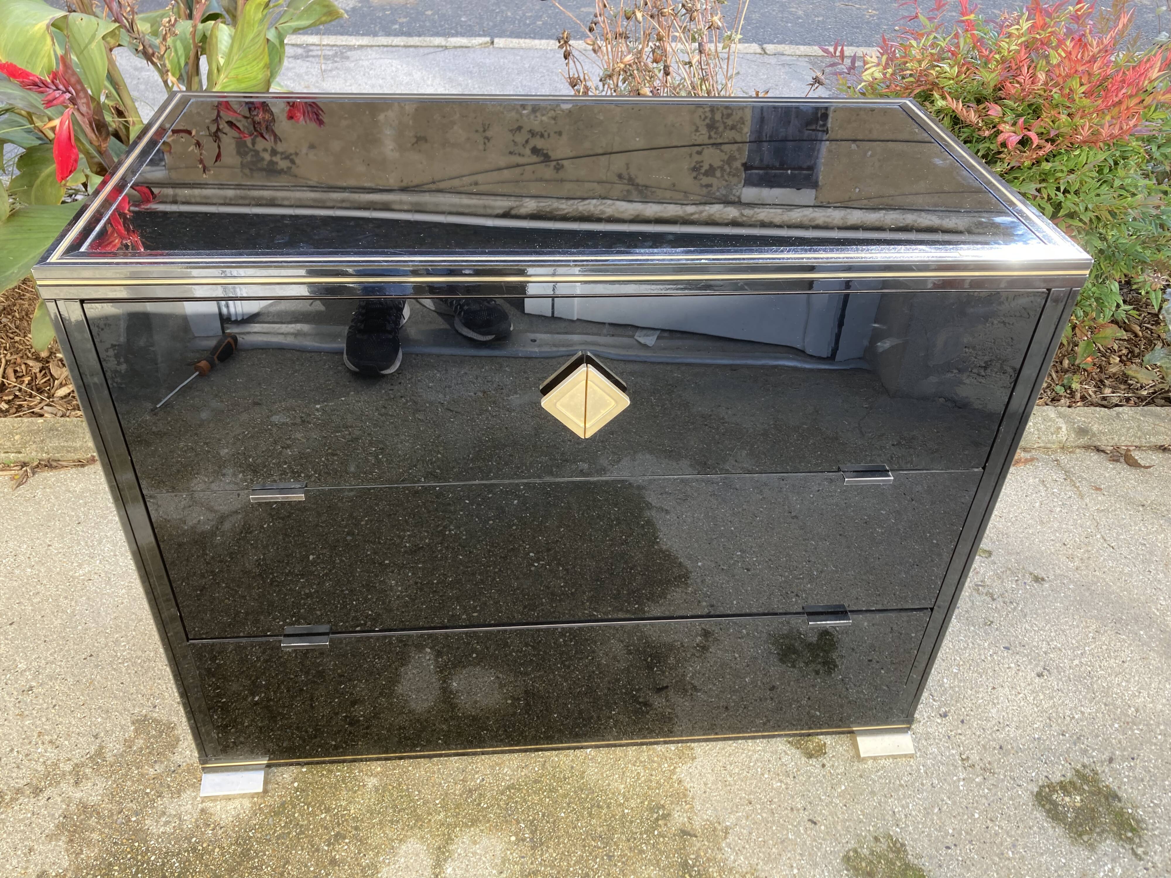 Chest of drawers 3 drawers Pierre Vandel in glass