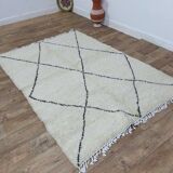 Handmade wool Berber rug 214 x 146 cm