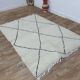 Handmade wool Berber rug 214 x 146 cm