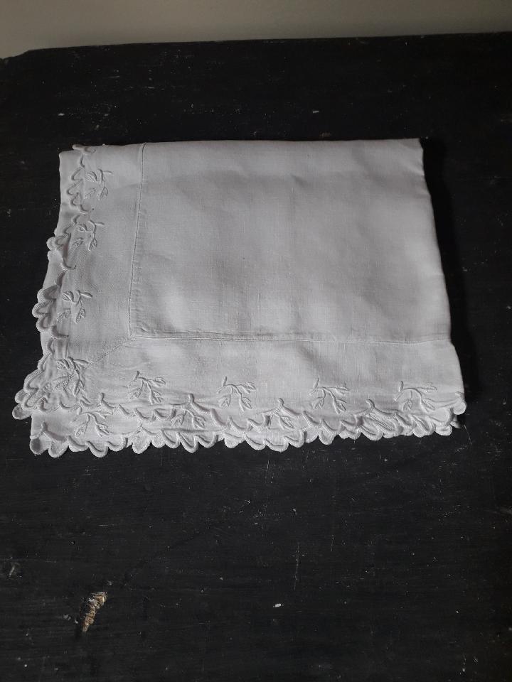 Pair of linen monogrammed pillowcases