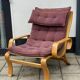 Vintage Swedish Bent Wood Lounge Chair