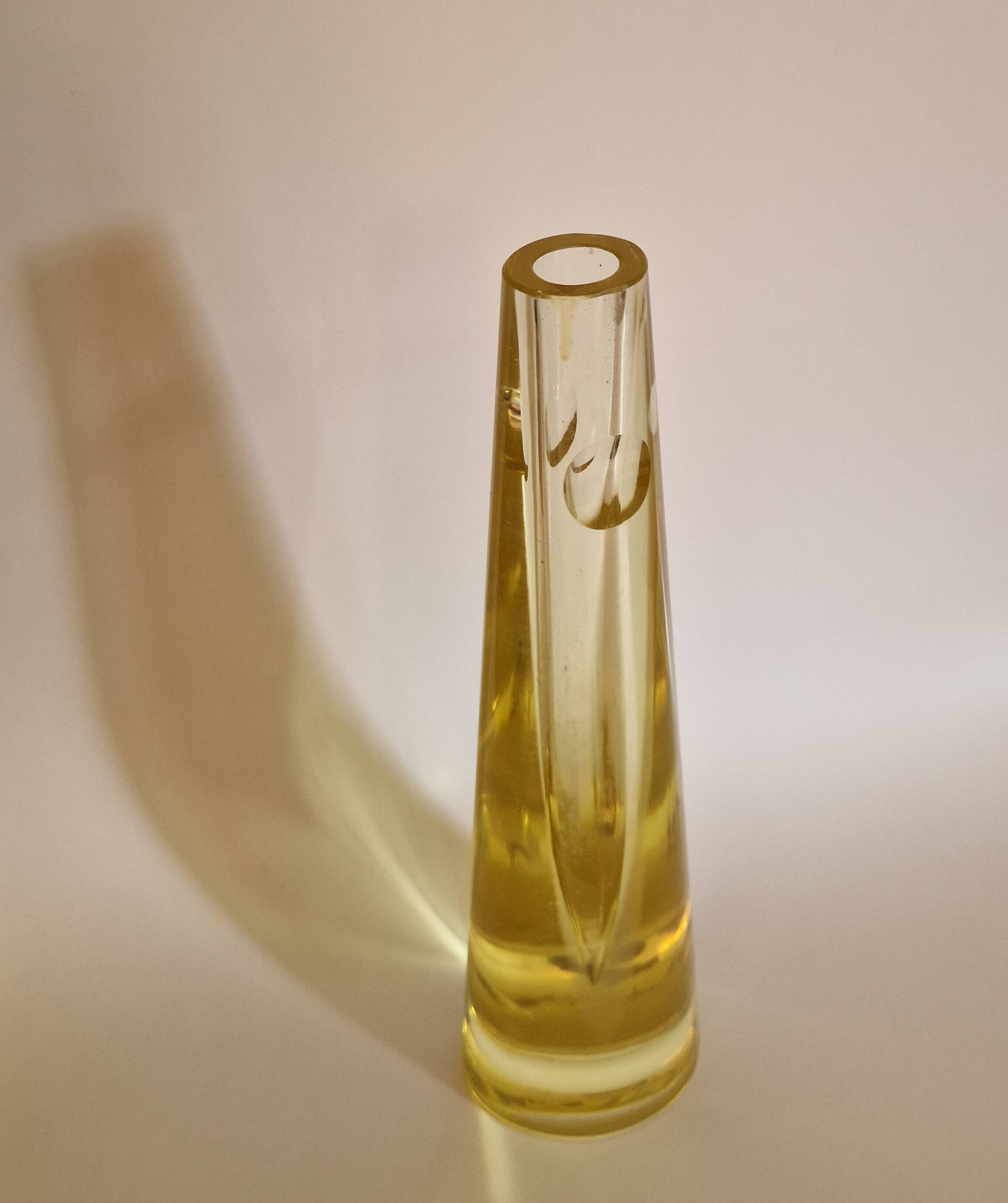 Bohemian soliflore vase, citrine glass