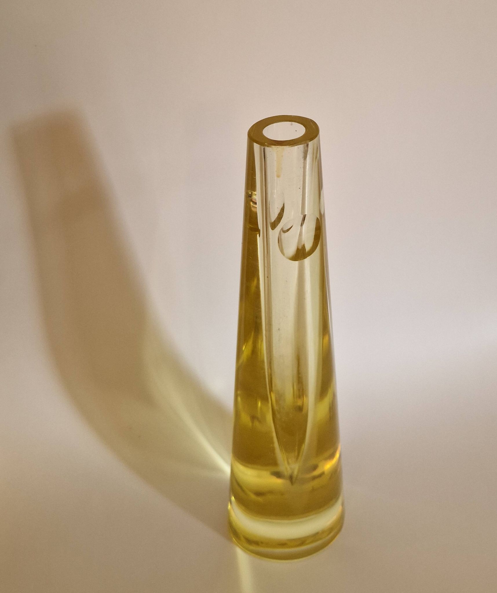 Bohemian soliflore vase, citrine glass