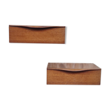 Pair of teak hanging bedside tables