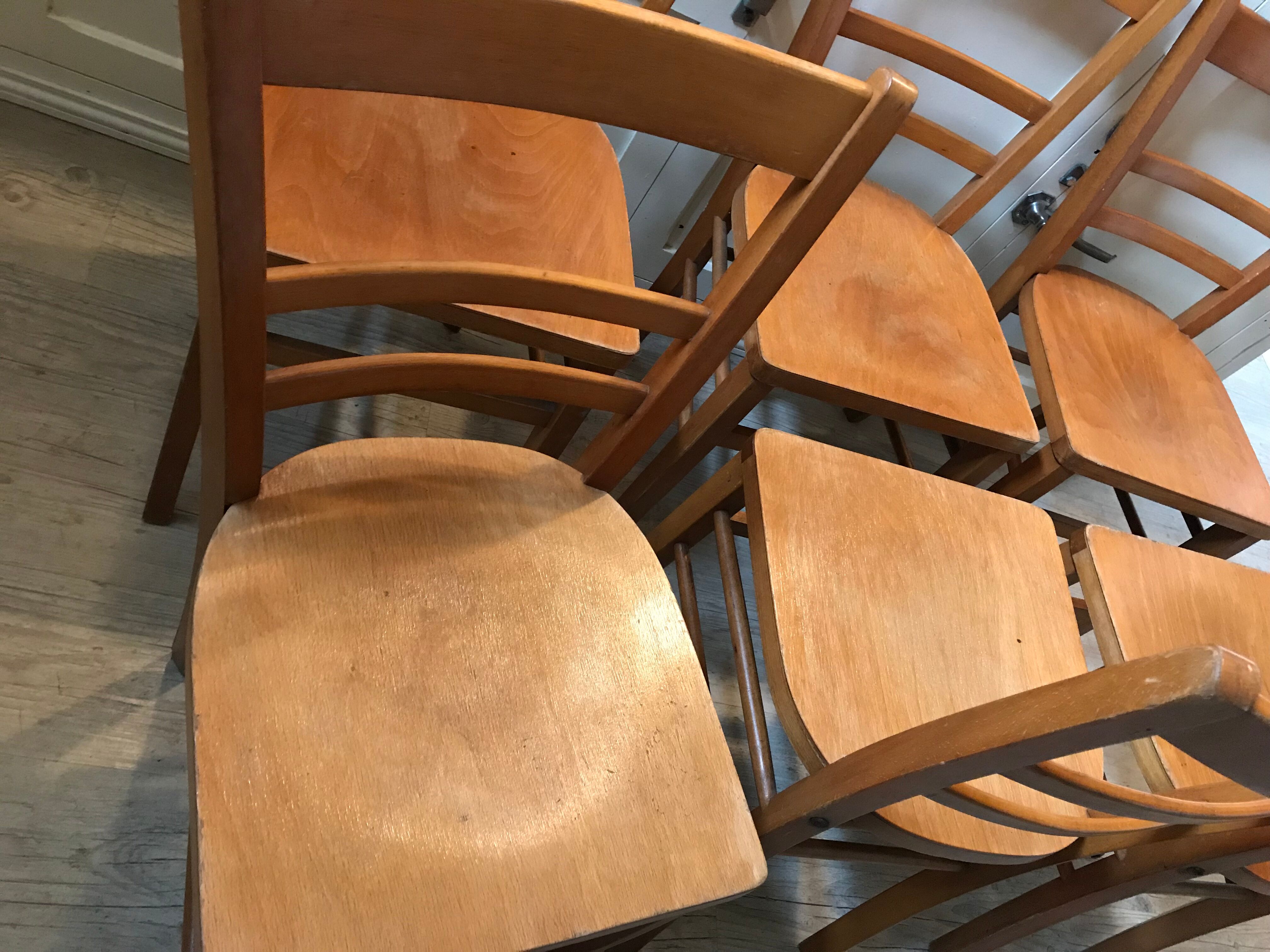 Lot of 12 vintage bistro chairs