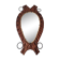Brutalist mirror in wood and rope, free form.