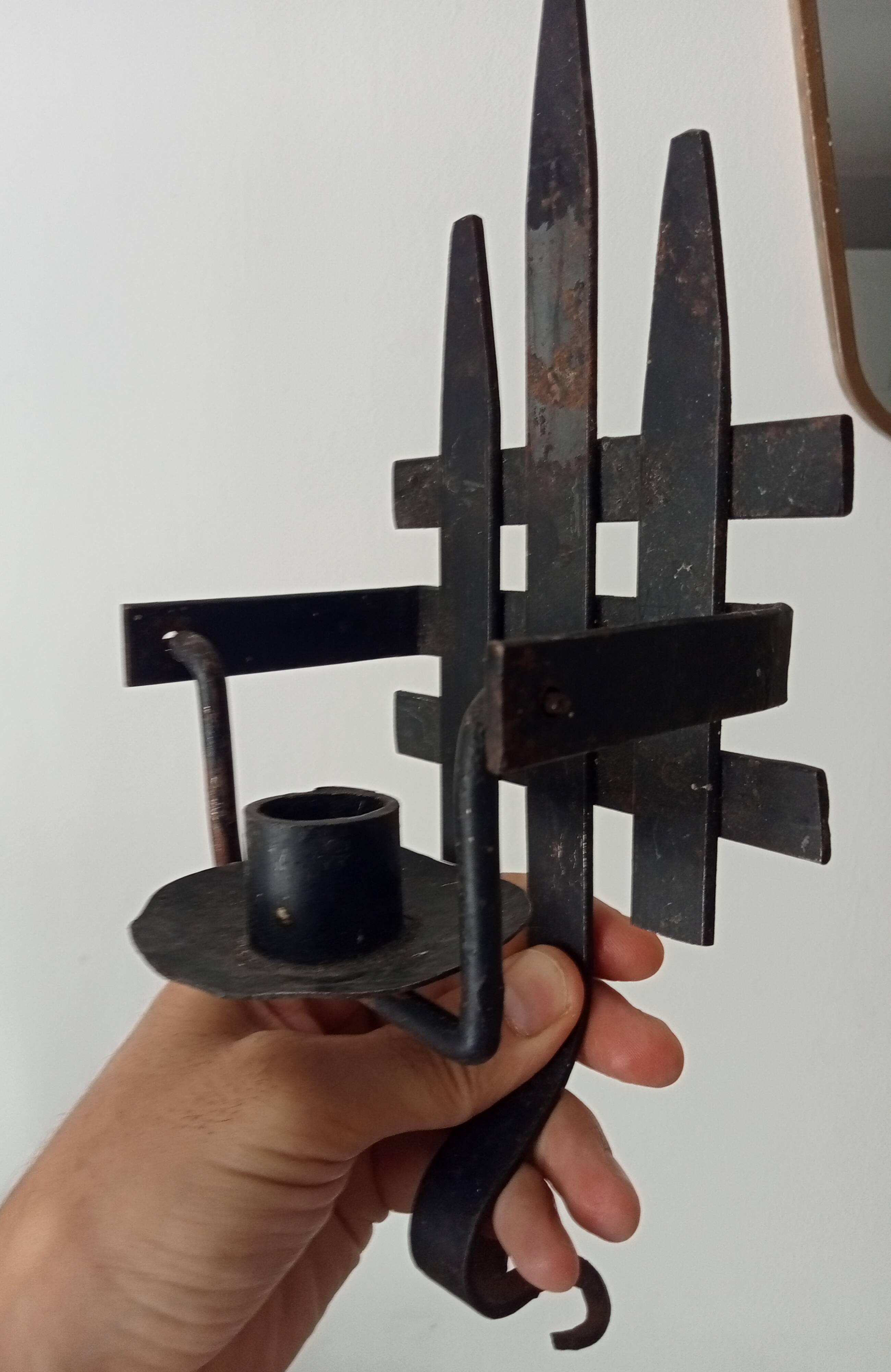 Vintage brutalist wall sconce