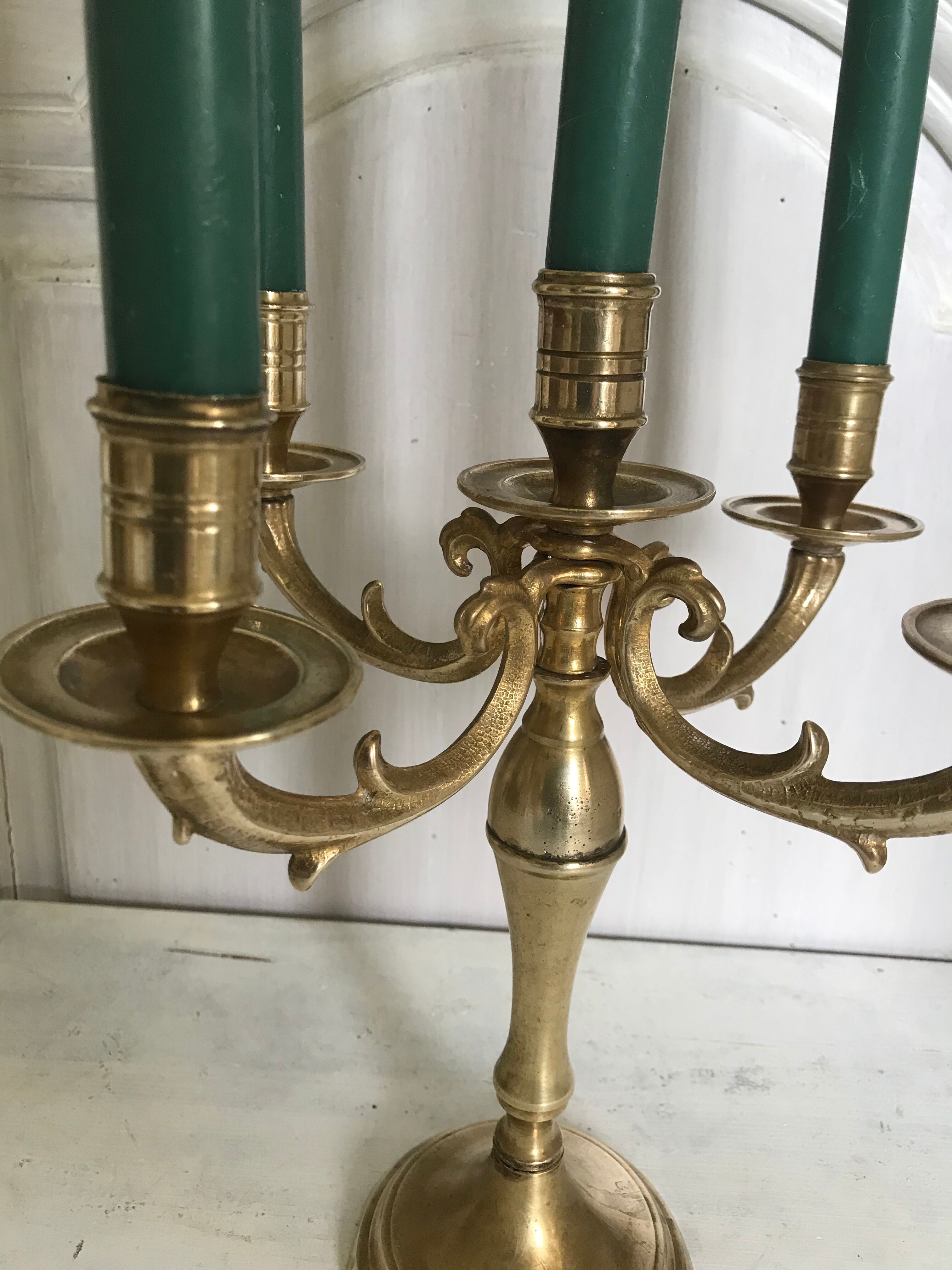 Ancient gilded bronze candlestick