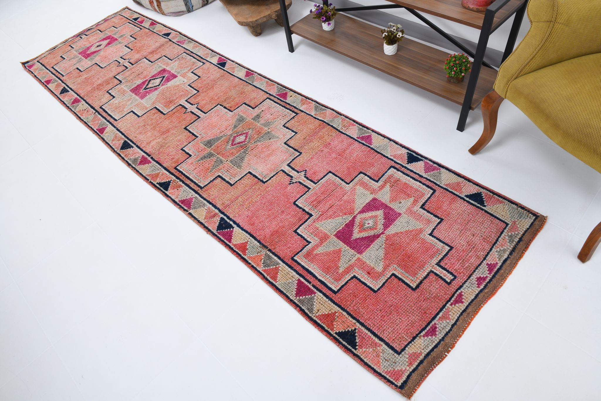 Tapis oriental vintage coureur 92x329cm