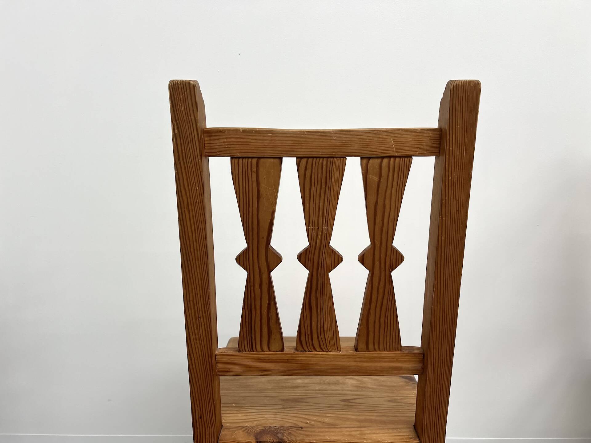 Set of 4 pine chairs, 1970s