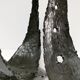 Pair of brutalist design metal candlesticks