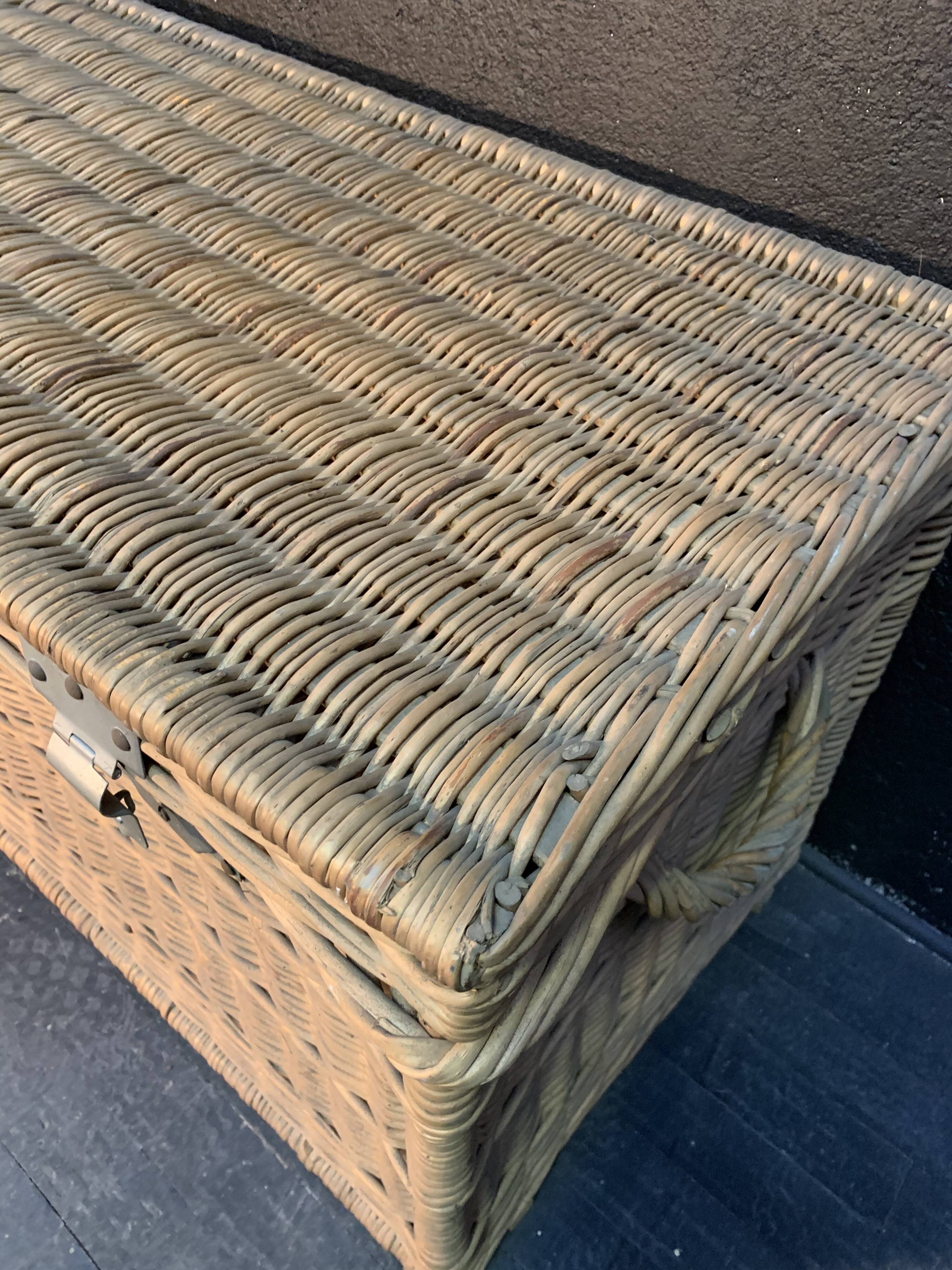 Old wicker trunk