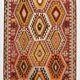 6x9 Colorful Handmade Geometric Kilim Rug, 182x283Cm