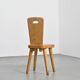 Chaise en Pin massif par Christian Durupt, Meribel 1960