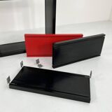 Vintage modular Dodona 300 black and red plastic bookcase for Artemide in 1970