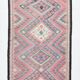 3x12 Soft Wool Pink Oriental Vintage Kilim Runner Rug