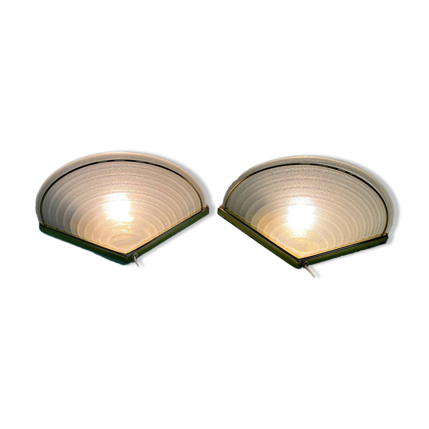 2 appliques en verre style Hollywood Regency par Massive, Belgique