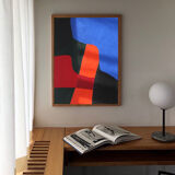 Acrylic painting on canvas "colored composition" 55x46 cm