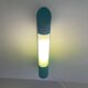 Simple cylindrical wall light in opal glass and turquoise metal, 1970s, Germany