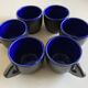 Set of 6 mid-century pottery mugs in glazed earthenware, 1960.