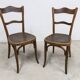 Pair of Baumann Bistrot chairs from the 1920s with pyrography seat