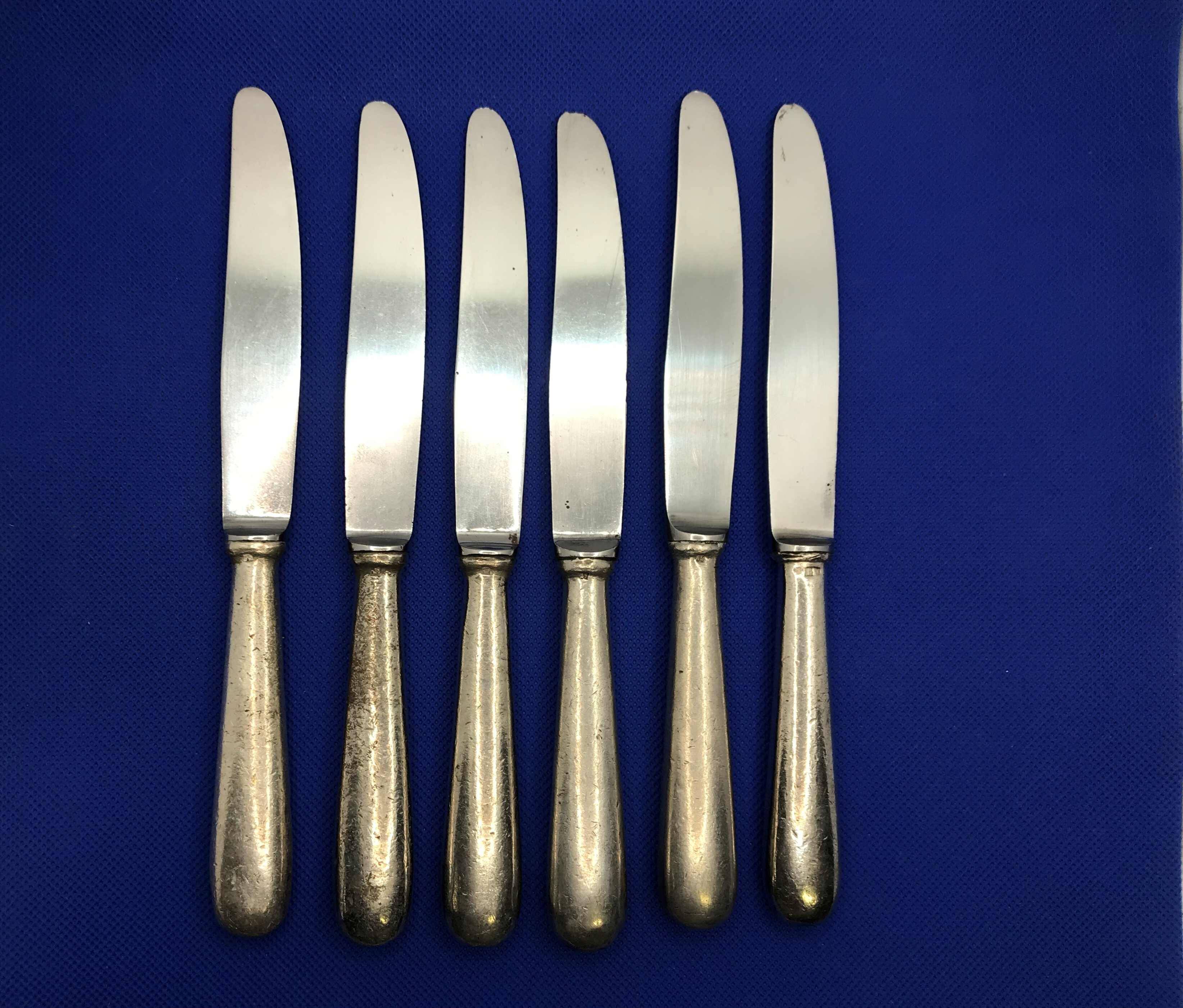 Set of 6 small silver-plated navy knives soh