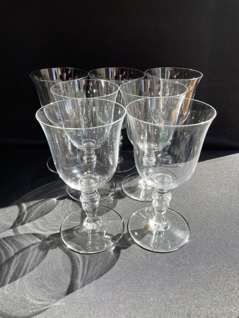 Baccarat – glasses size n°2 - art nouveau - blown plain crystal - service vence