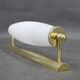 Italian Art Deco brass wall sconces with opal glass, 1940s.