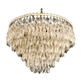 Lustre Venini en cristal avec structure dorée  1950