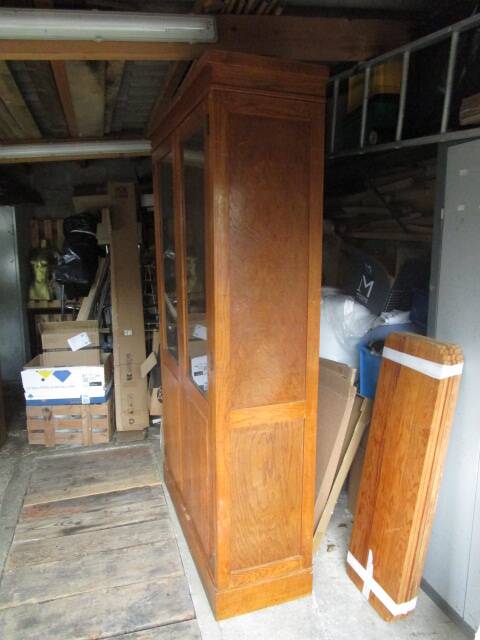 Large old oak administration cabinet
