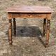 Farmhouse table 80x59cm XIXth century wooden with drawer