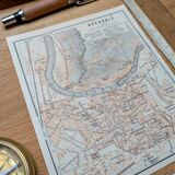 Printed in 1906, map of Grenoble, Isère, France.