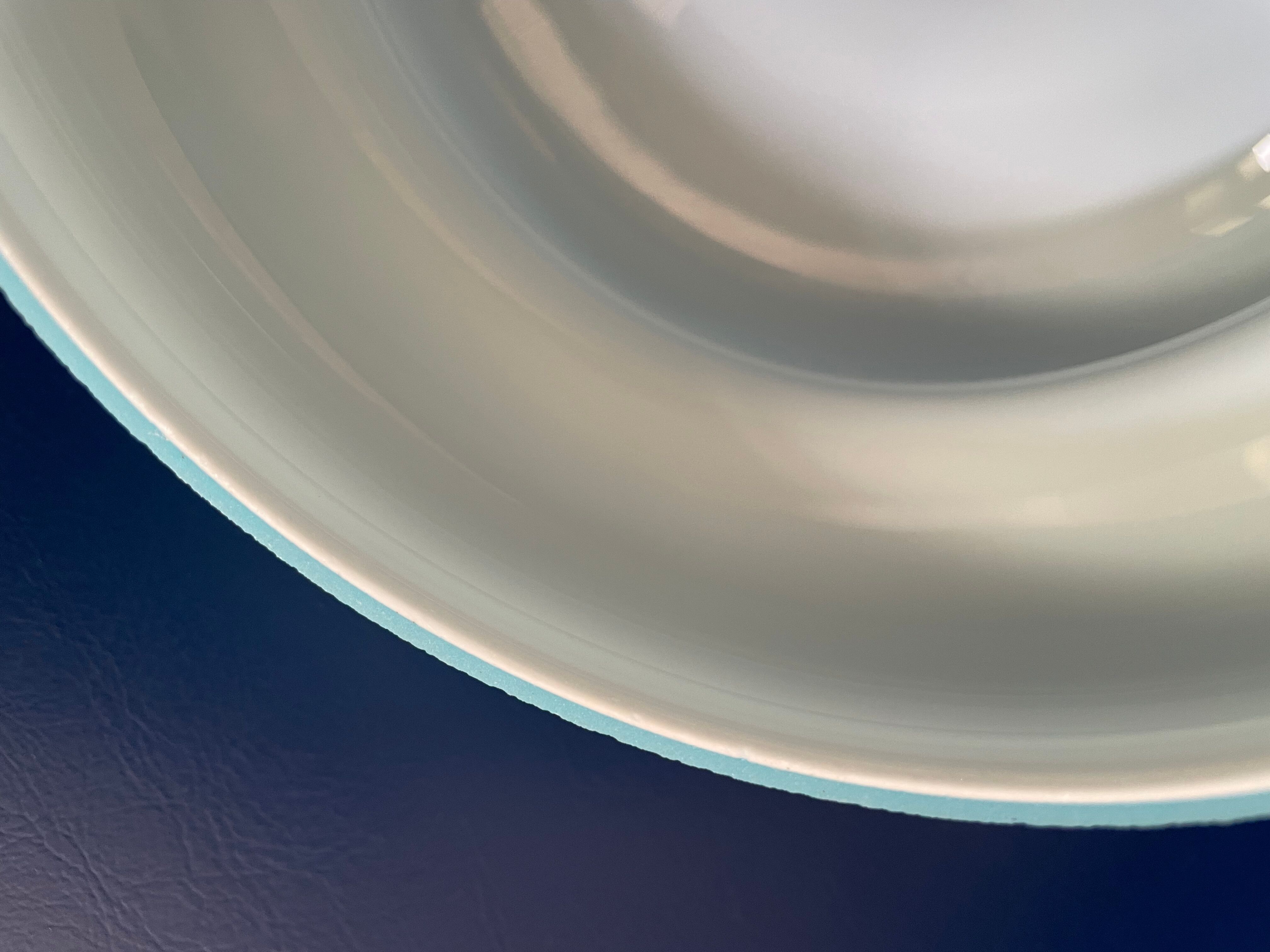 Vintage pendant lamp in blue opaline