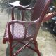 Fauteuil en rotin 1900 rouge