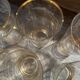 9 art-deco glasses in engraved crystal with gold trim