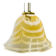 Original Venetian Murano Striped Art Glass Pendant Lamp Fazzoletto, Italy,