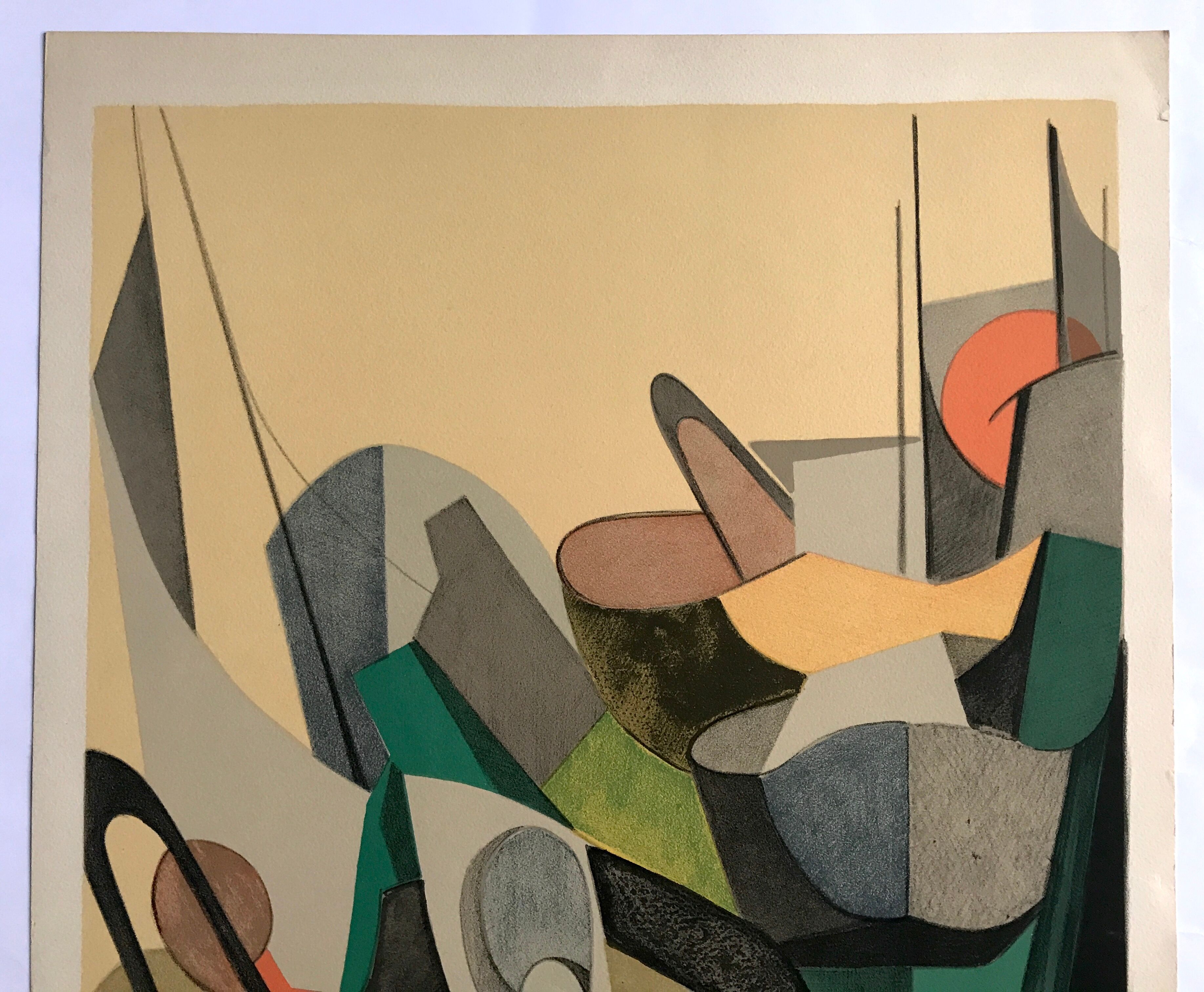 Original lithograph signed in pencil by danièle perré, untitled, 1966